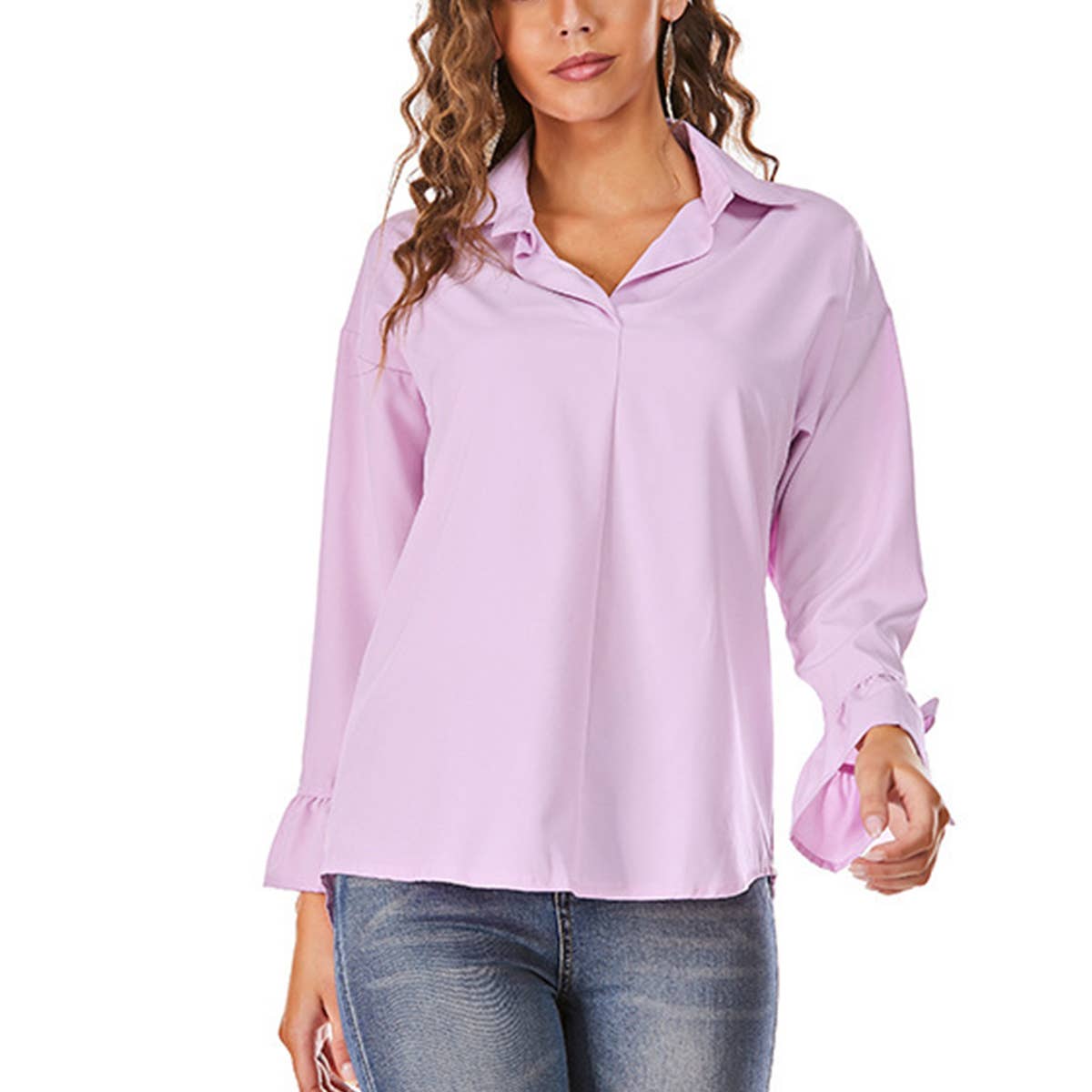 Stylish baggy solid color shirt