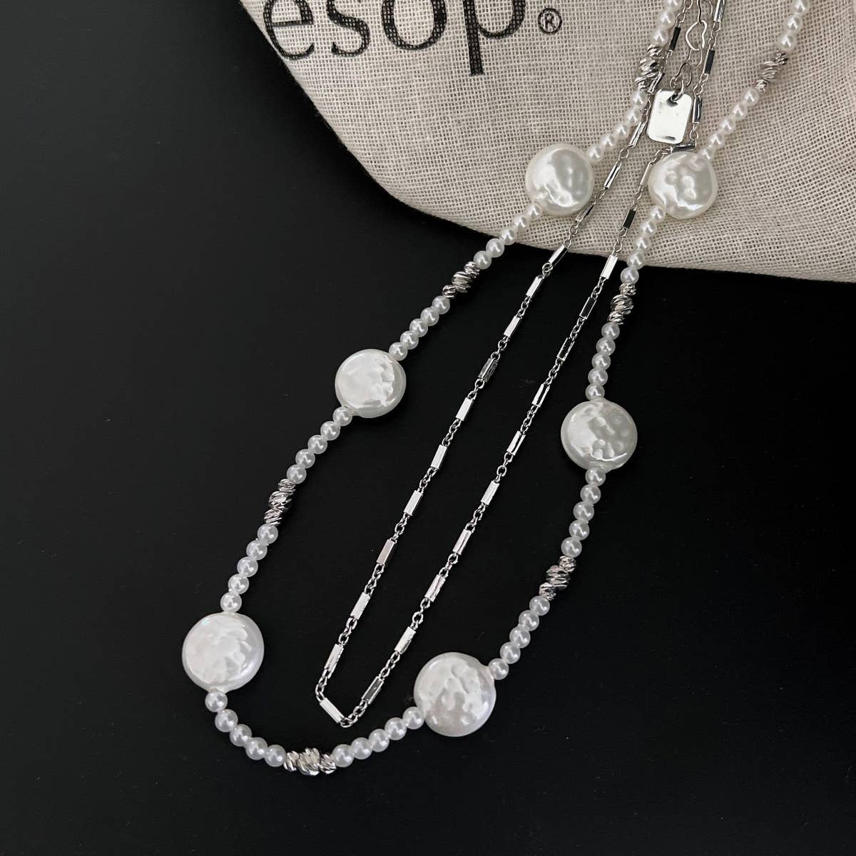 NEW DOUBLE LAYER IMITATION PEARL NECKLACE