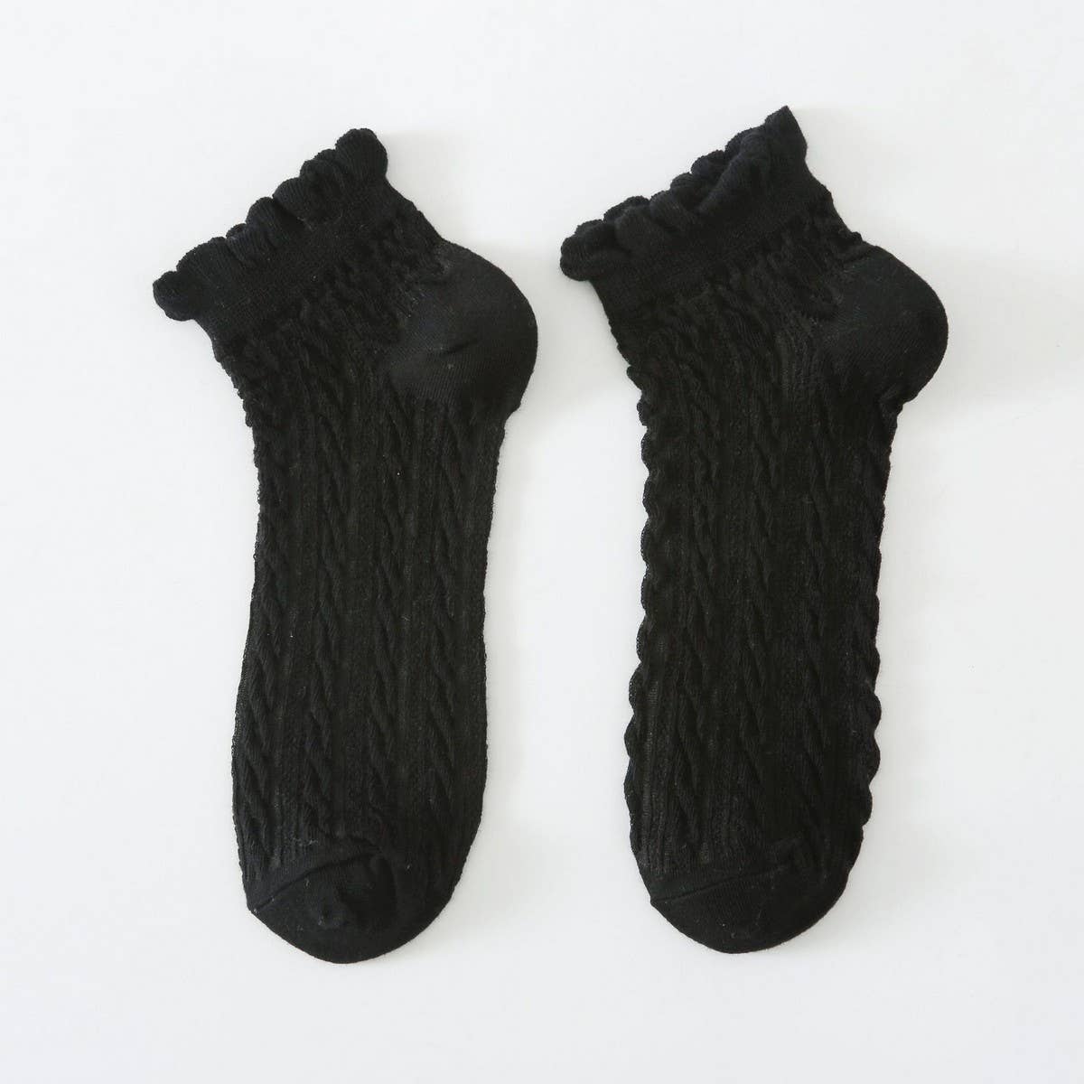 TWISTED FASHION COTTON LACE SOCKS FOR WOMEN