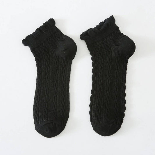 TWISTED FASHION COTTON LACE SOCKS FOR WOMEN