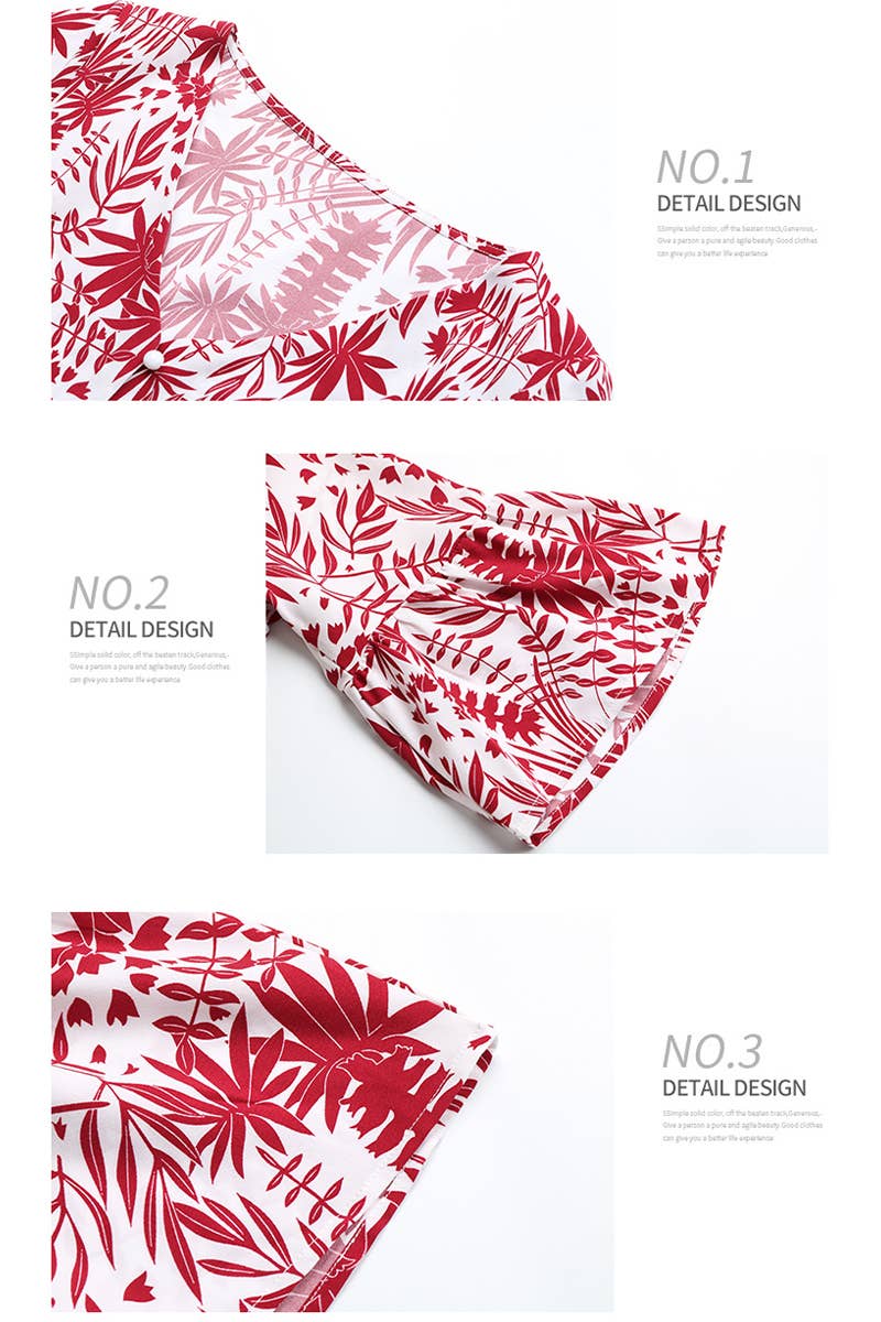 PRINTED MORI V-NECK FRENCH DRESS