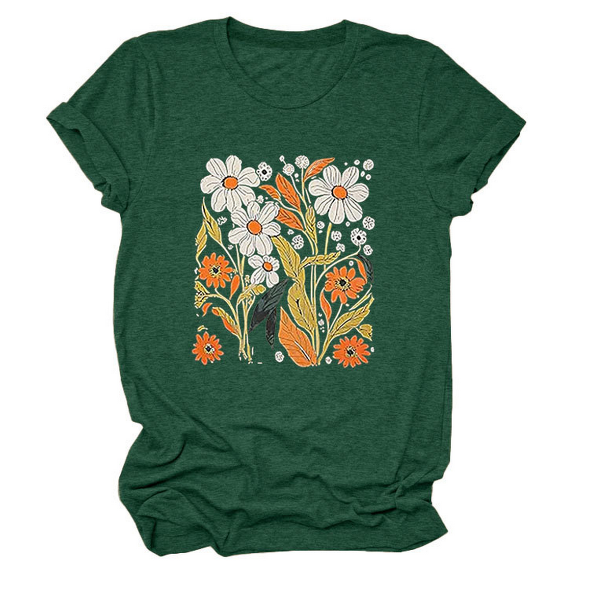 Women??¢s Summer Tee ??Floral Casual Round Neck_CWTTS1500