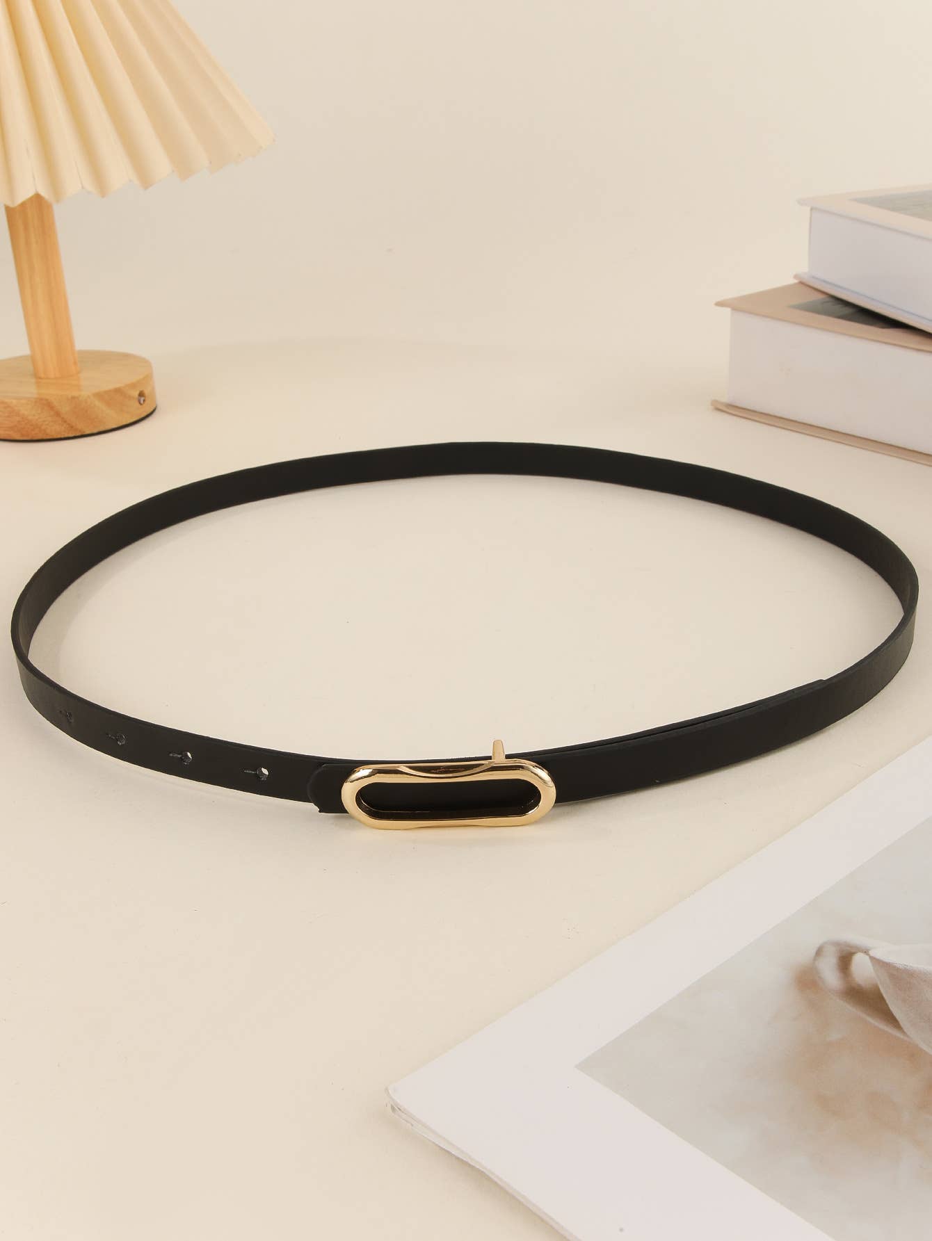 Oval buckle Korean style retro thin waist belt