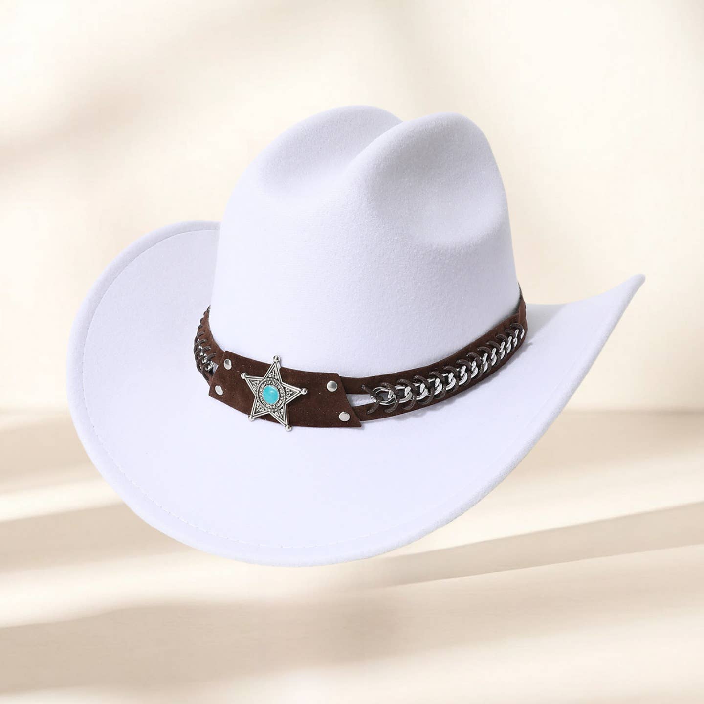 Star Decor Western Cowboy Felt Sun Hat_CWAH3650