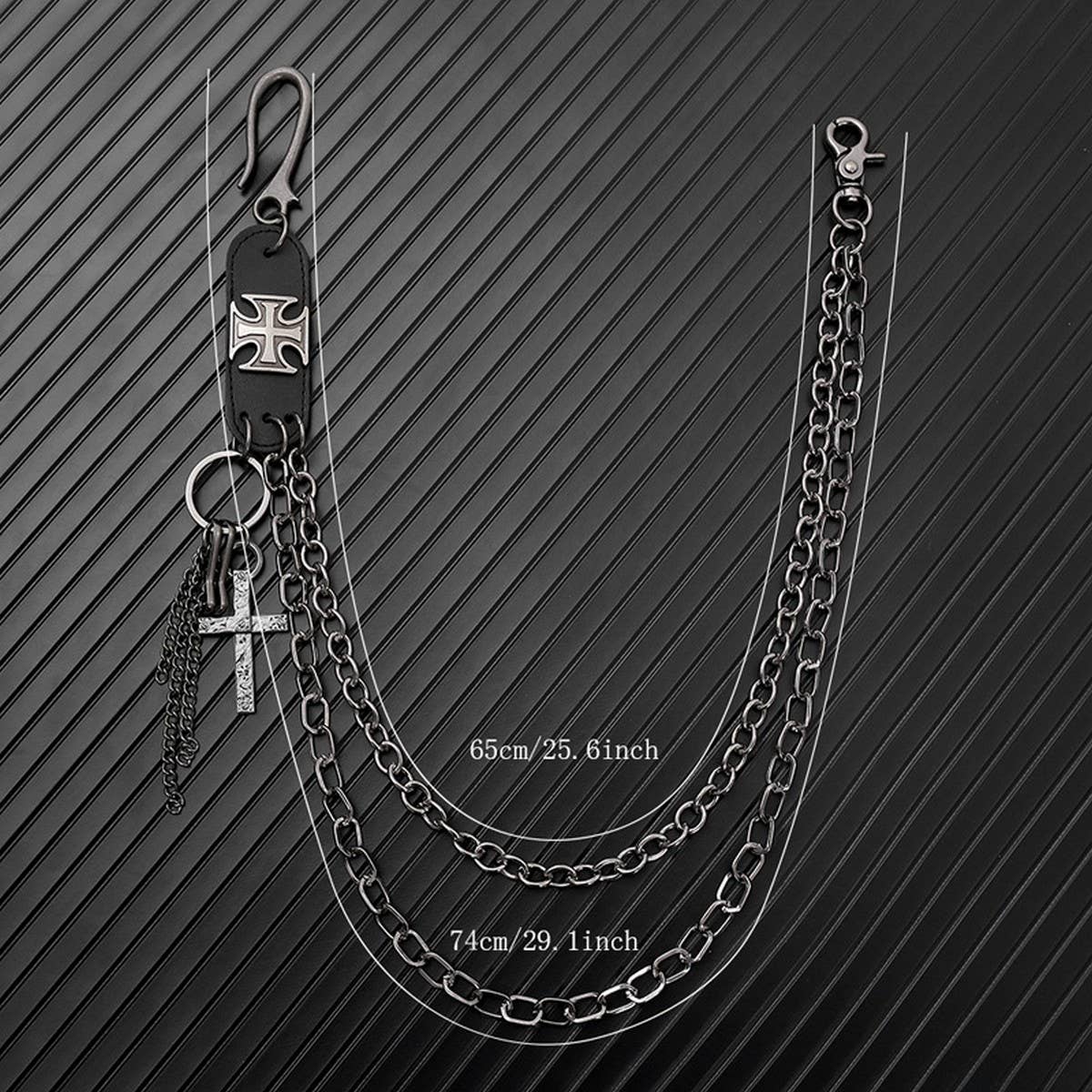 HIP-HOP RETRO CROSS PENDANT PANTS CHAIN