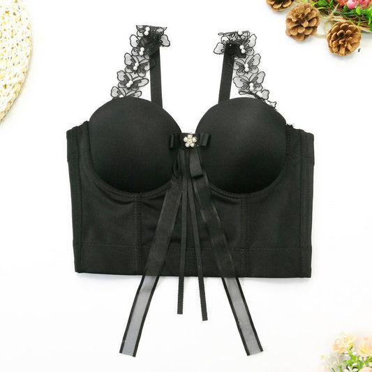 NEW BUTTERFLY LACE HERRINGBONE CORSET