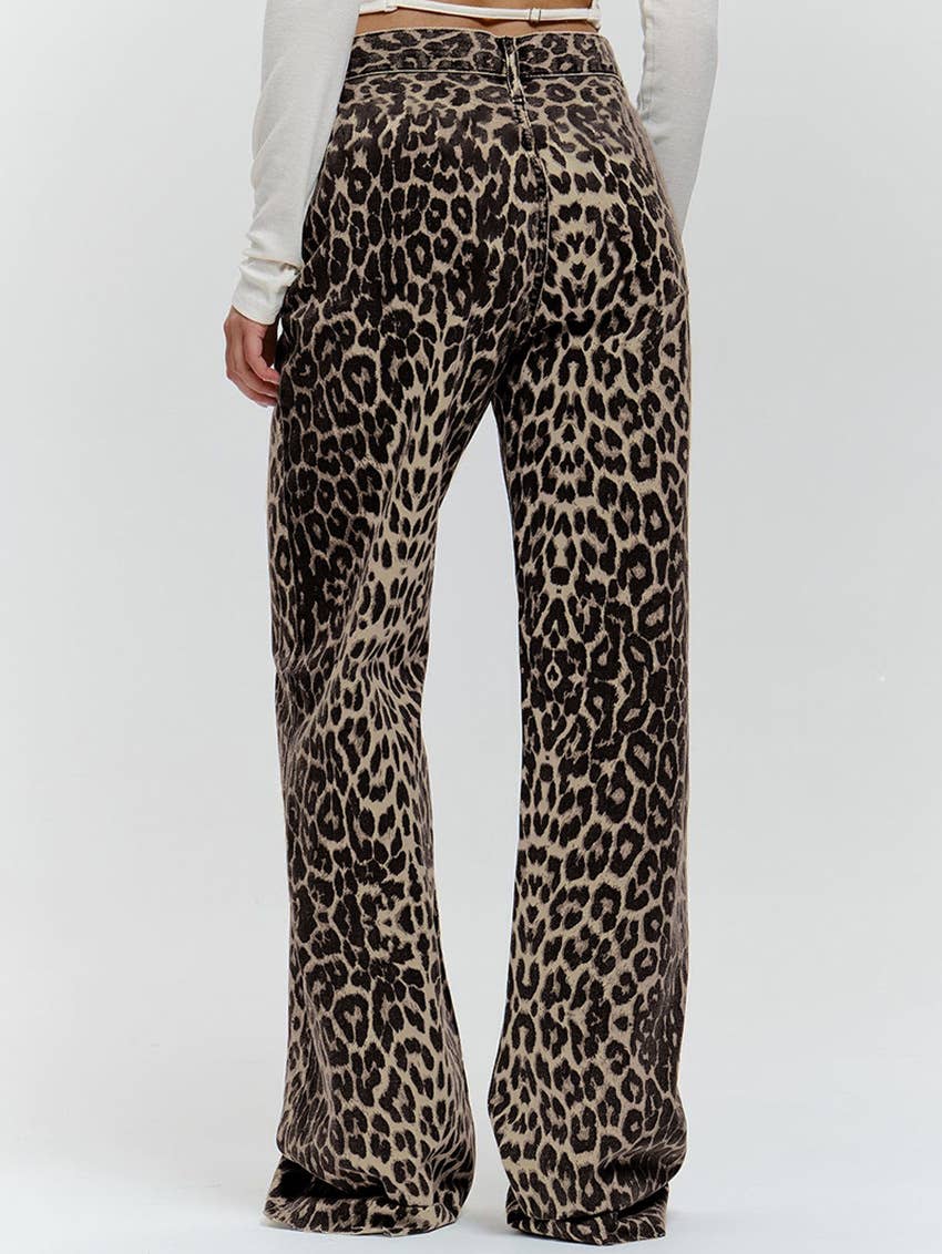 CWBLP1554_FASHION PERSONALITY LEOPARD PRINT WIDE LEG PANTS