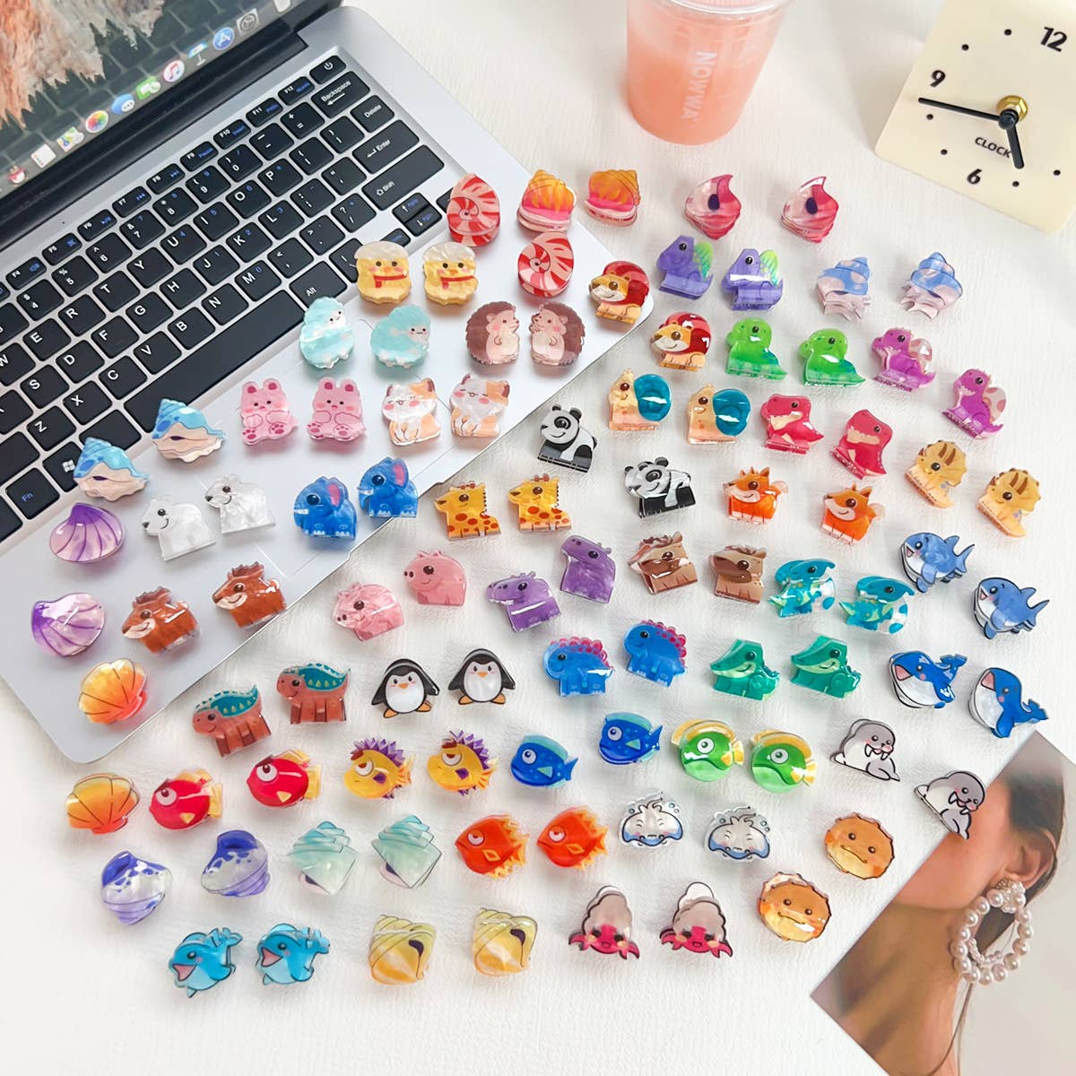 Q-version acrylic animal children's hair clips