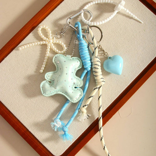 Stylish Bear Keychain with Heart & Bow Accent_CWMM7761