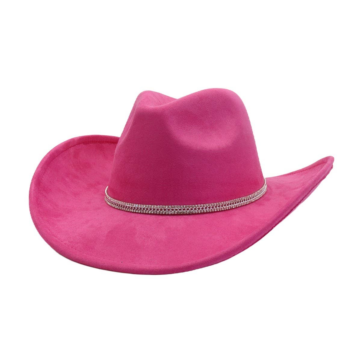 Suede Denim Cowboy Fedora Hat Western Ethnic Style_CWAH04394