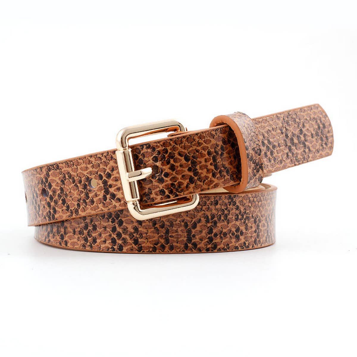 CWABE0882_RETRO CASUAL SNAKE PRINT THIN BELT