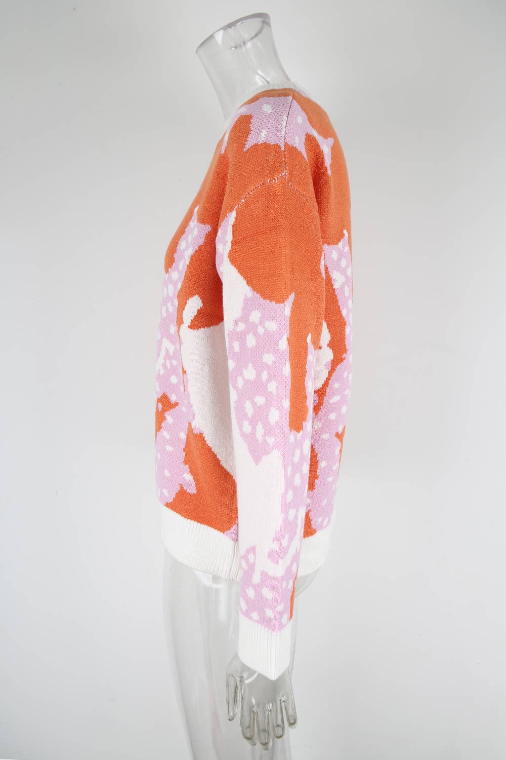 Round neck,colorful long-sleeved sweater