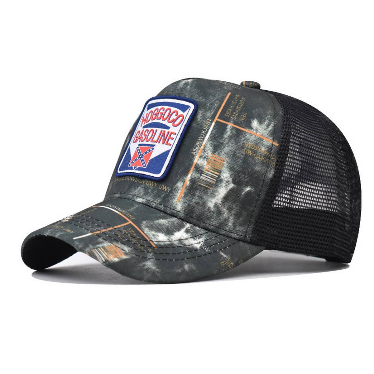 VINTAGE LETTERING EMBROIDERED PATCH TRUCKER HAT_CWAH1372