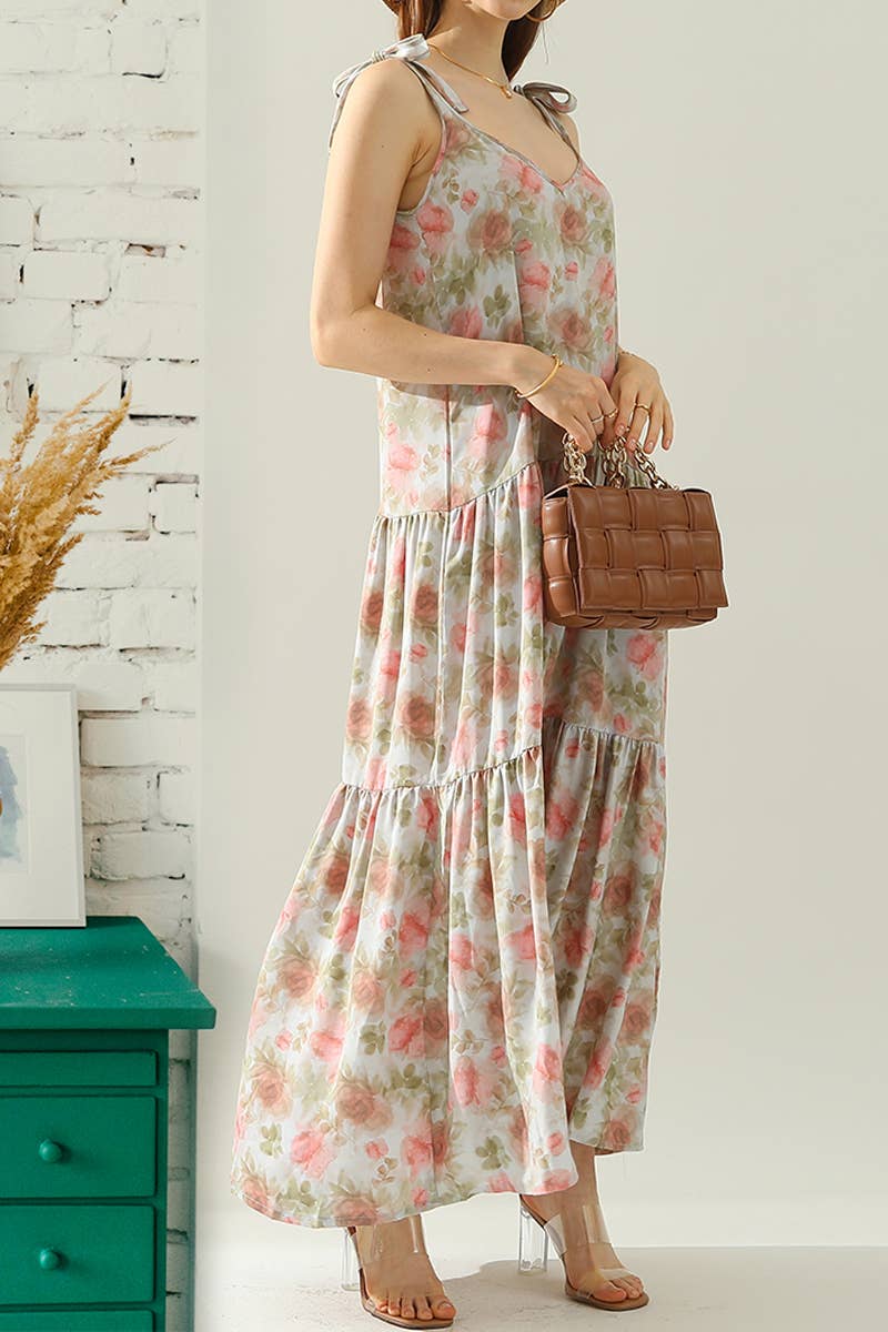 CWDMD543_SLEEVELESS STRAP TIE DRESS