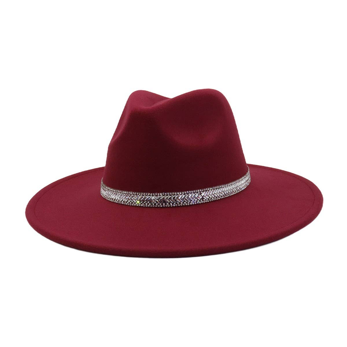 Men & Women Wool Blend Fedora Hat Heart Top_CWAH04376