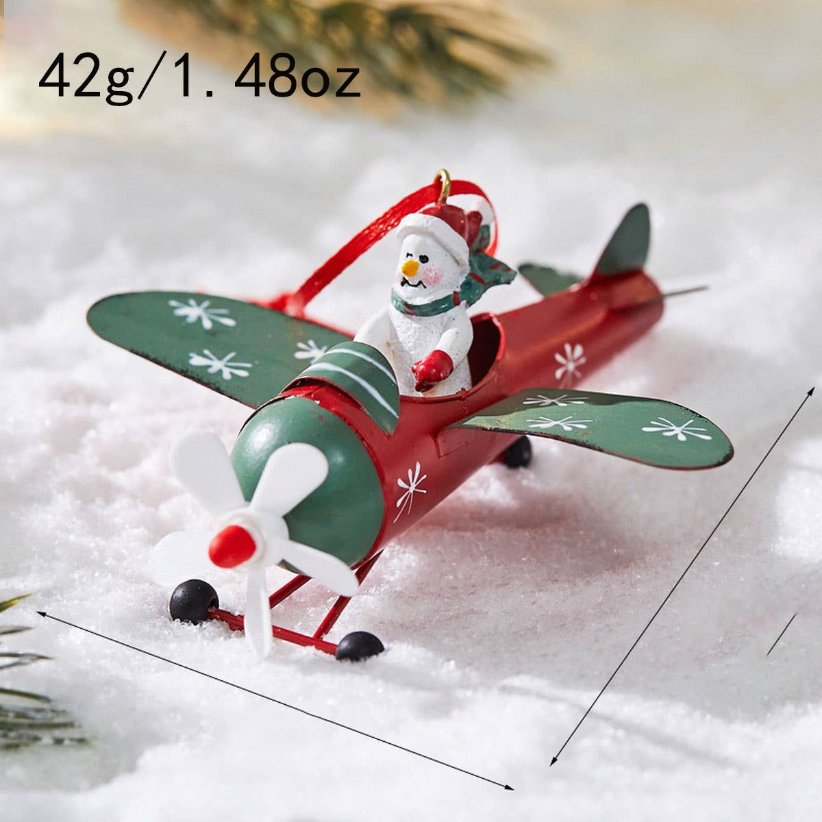 CWMM10418_CHRISTMAS METAL ORNAMENTS AIRPLANE SNOWMAN REINDEE