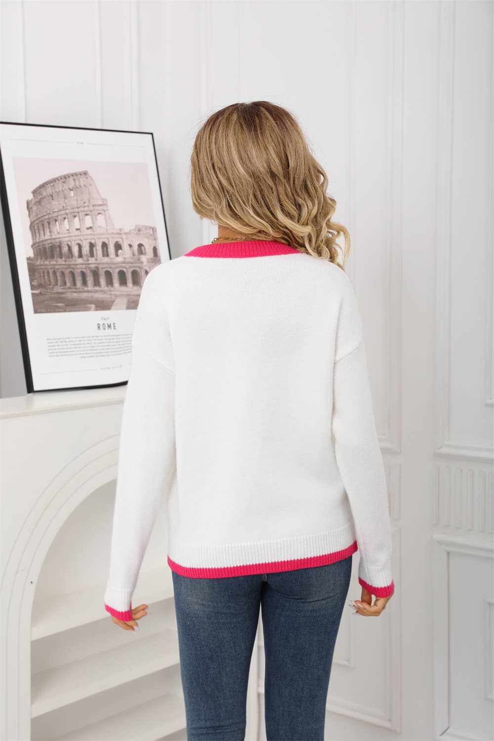 Strawberry Valentine's Day knitted sweater