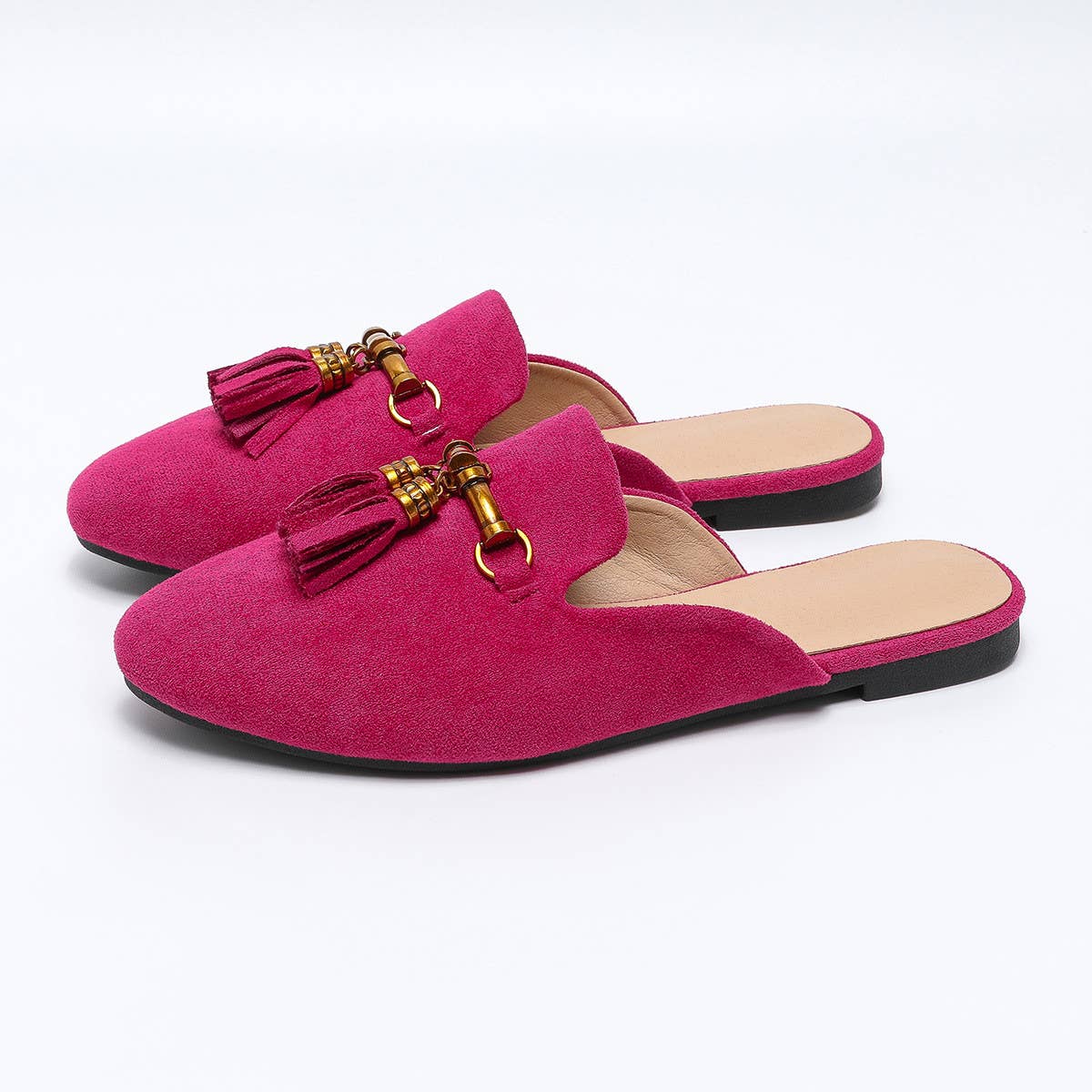 FASHION LARGE SIZE TASSEL ROUND HEAD MULES_CWSHF0036