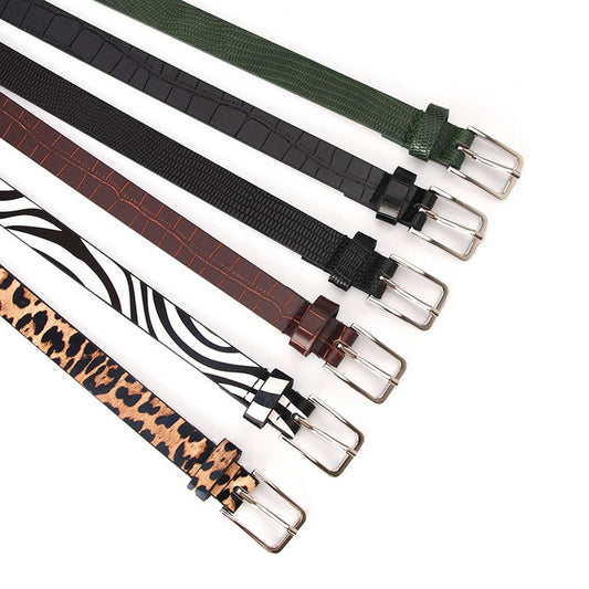 CLASSIC SIMPLE LEOPARD ZEBRA THIN BELTS_CWABE0398
