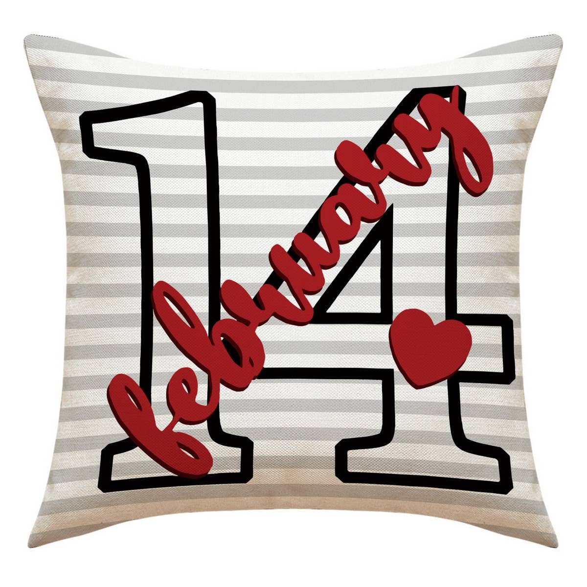 HOME VALENTINE'S DAY LINEN THROW PILLOW COVER