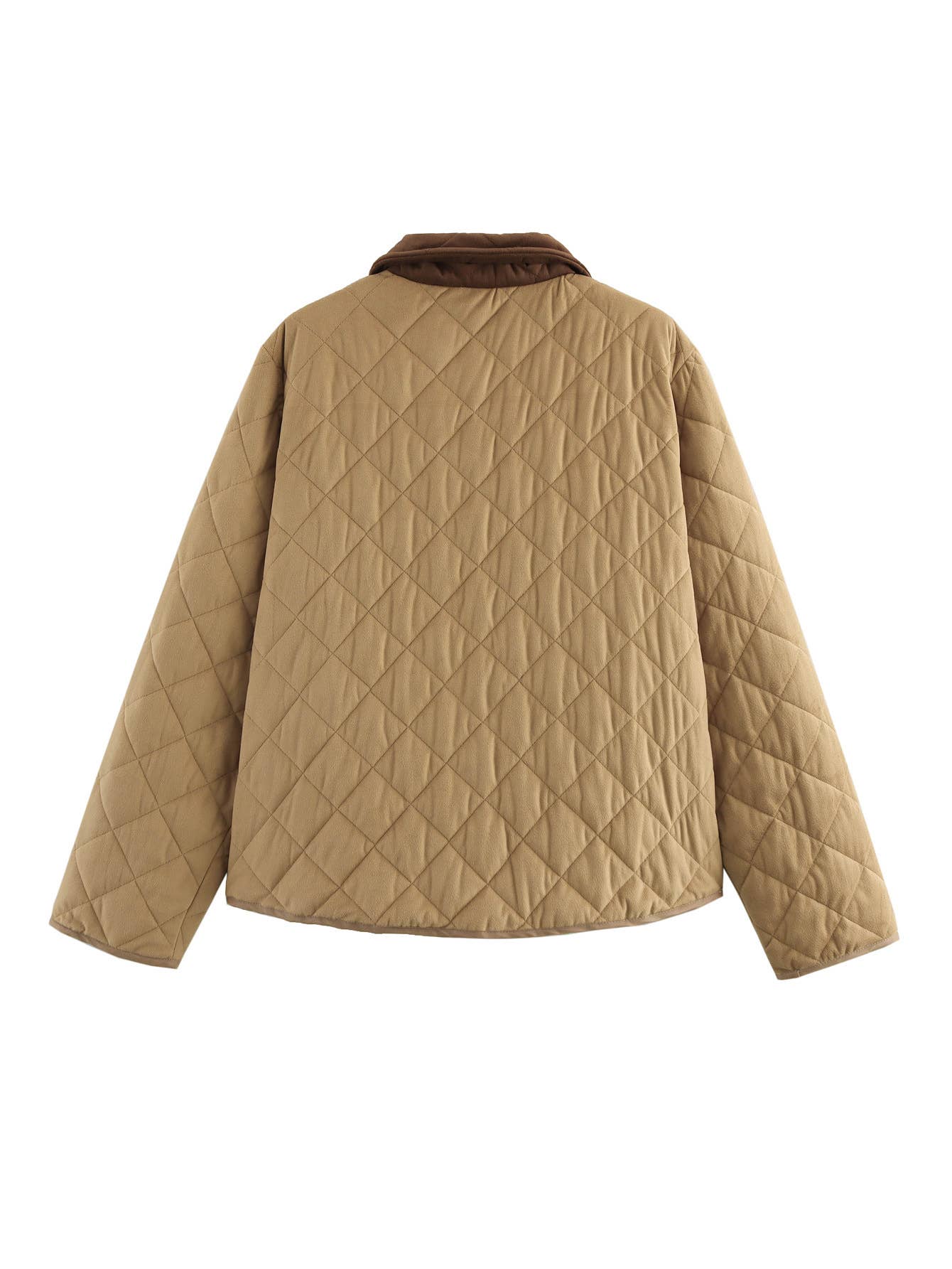 STYLISH QUILTED SUEDE COAT WITH MATCHING COLORS