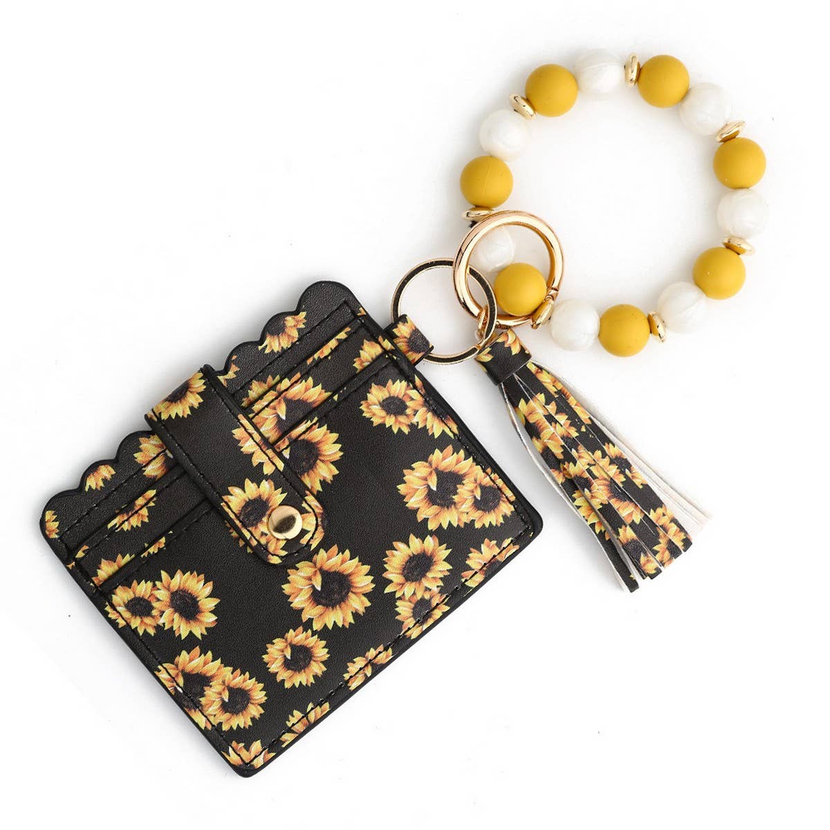 PU Card Wallet with Silicone Bead Bracelet_CWAB4943