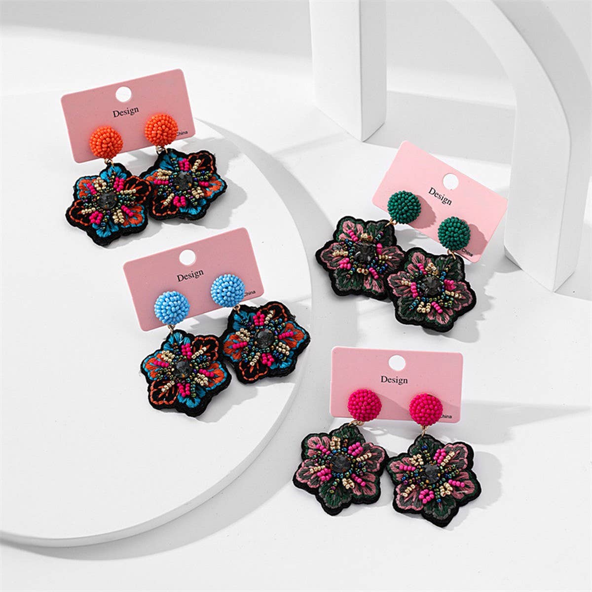 Handmade Beaded Embroidery Earrings ? Boho Style