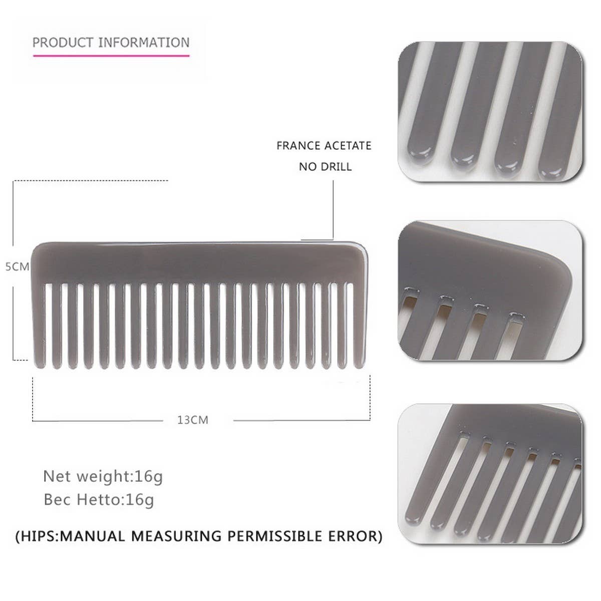 TORTOISESHELL ACETATE COMB HAIR ACCESSORY