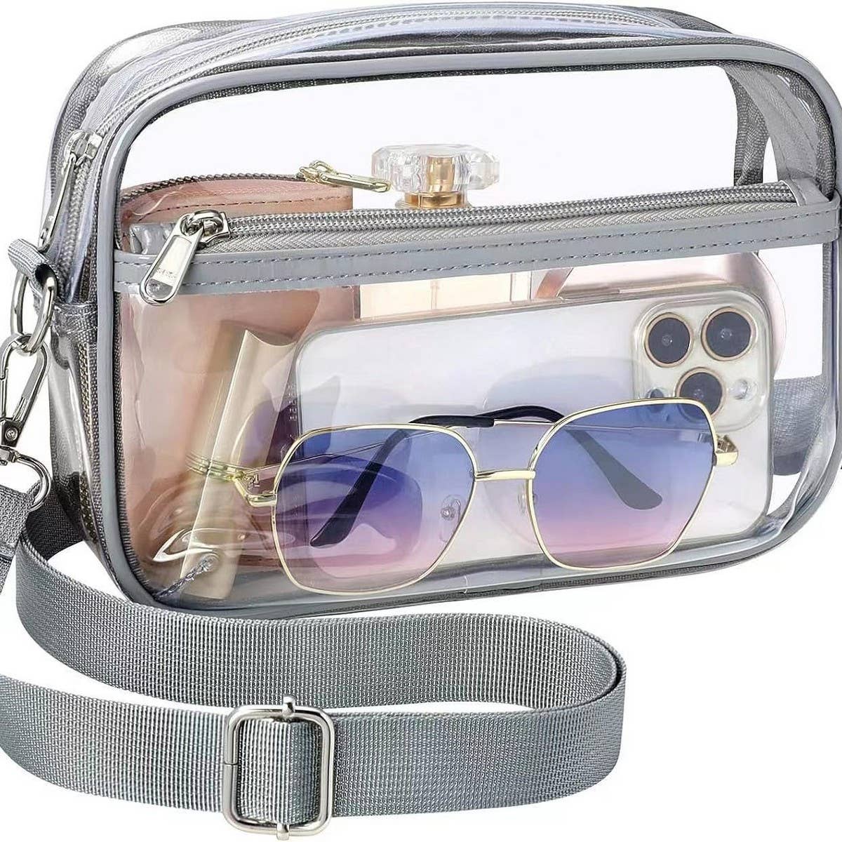 TRANSPARENT WAIST BAG DETACHABLE CROSSBODY BAG_CWAB1310