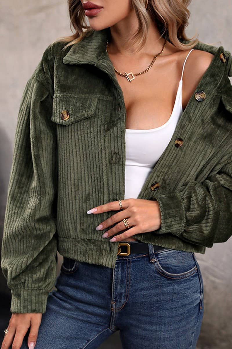 WOMEN PLUSH LAPEL SINGLE BREASTED CASUAL JACKETS_CWOJA0559