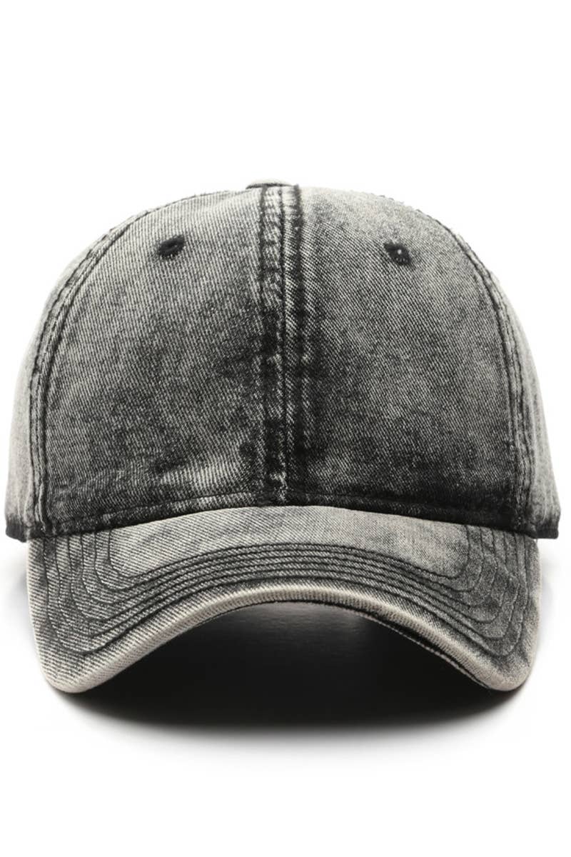 Washed Denim Solid Baseball Cap Street Style_CWAH0527