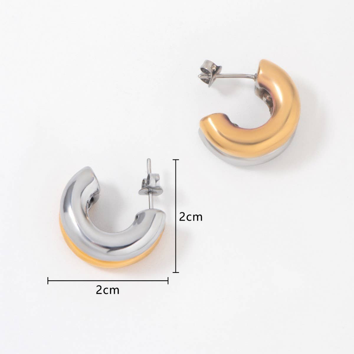 GEOMETRIC GOLD-PLATED FASHION DOUBLE-LAYER EARRINGS