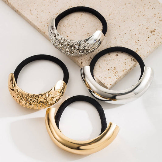 Minimalist Metal Tube Elastic Hair Tie Band