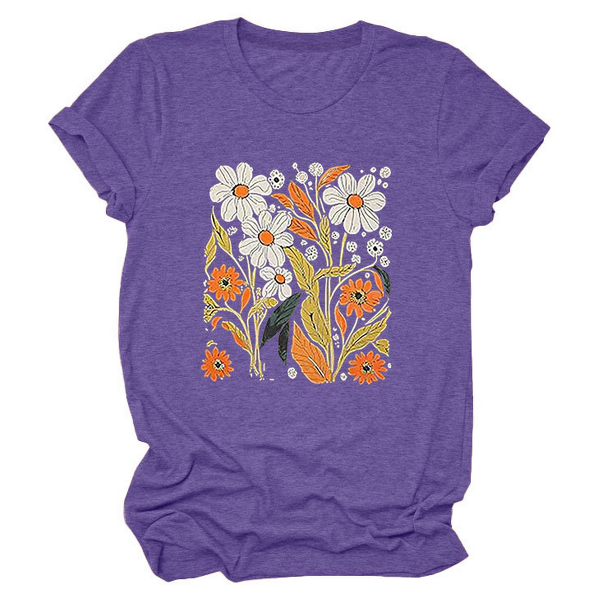 Women??¢s Summer Tee ??Floral Casual Round Neck_CWTTS1500