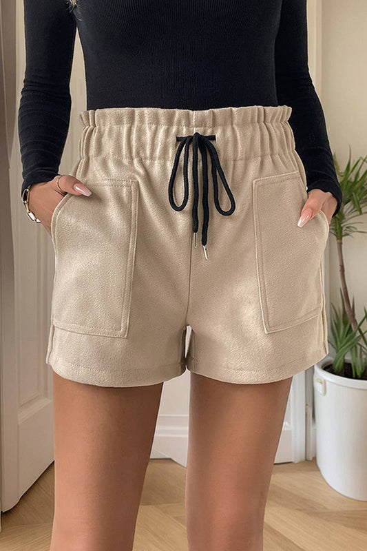 CWBSP0457_AUTUMN AND WINTER CASUAL ELASTIC SHORTS