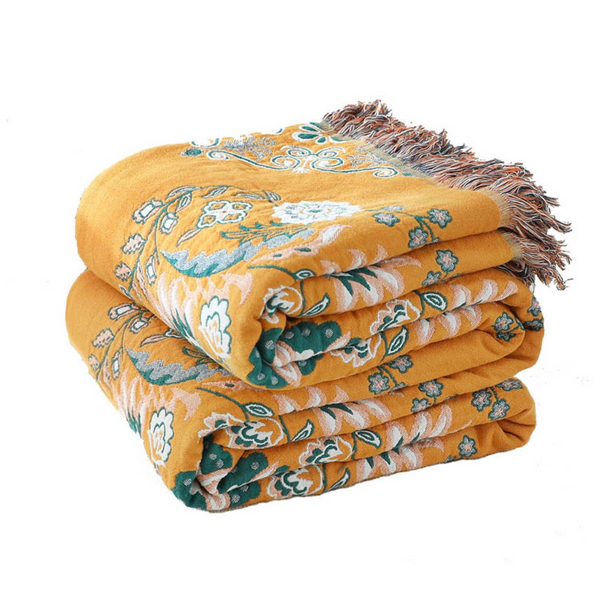 FLOWER TASSEL DOUBLE-SIDED BLANKET