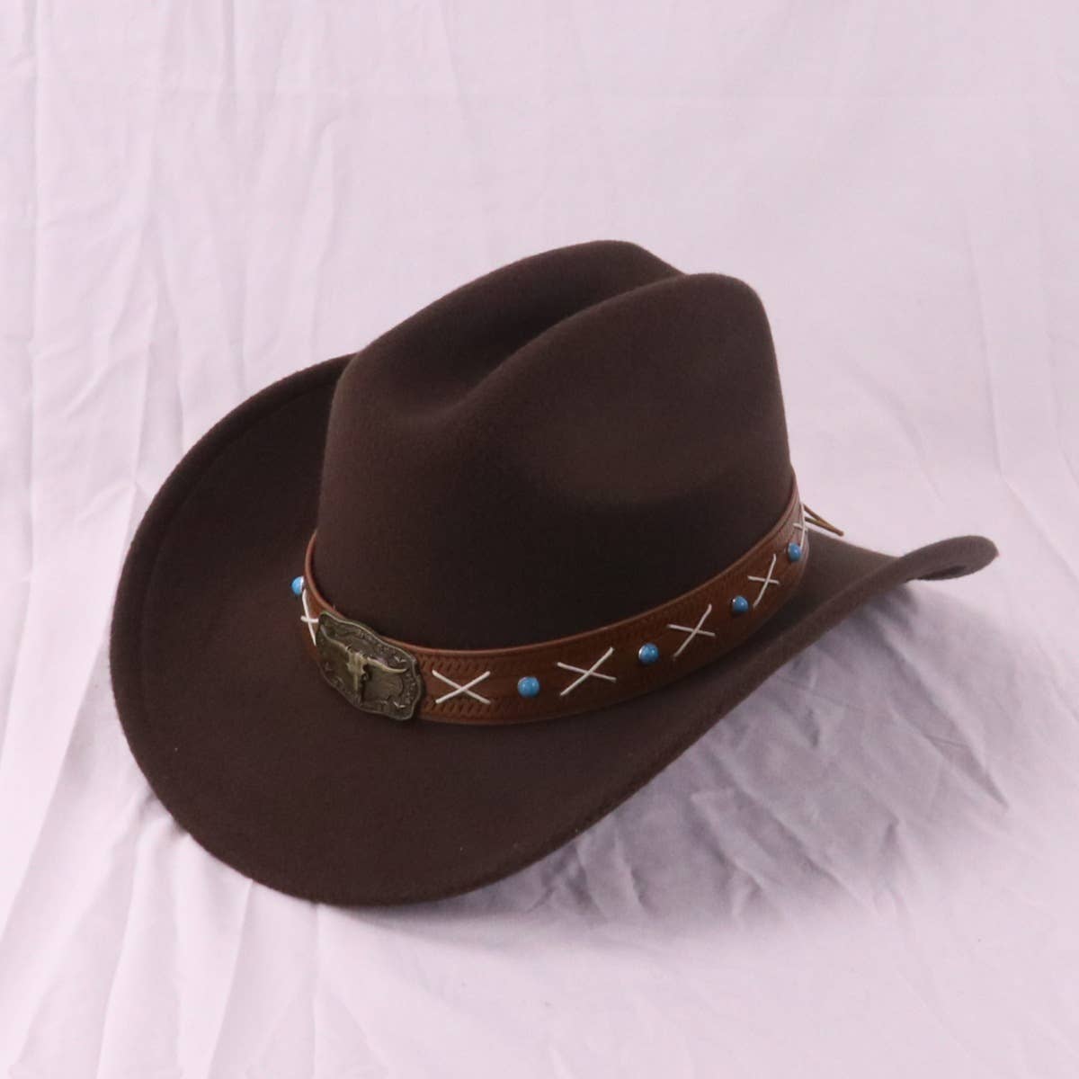 Boho Western Wide Brim Felt Hat for Travel & Sun_CWAH3658