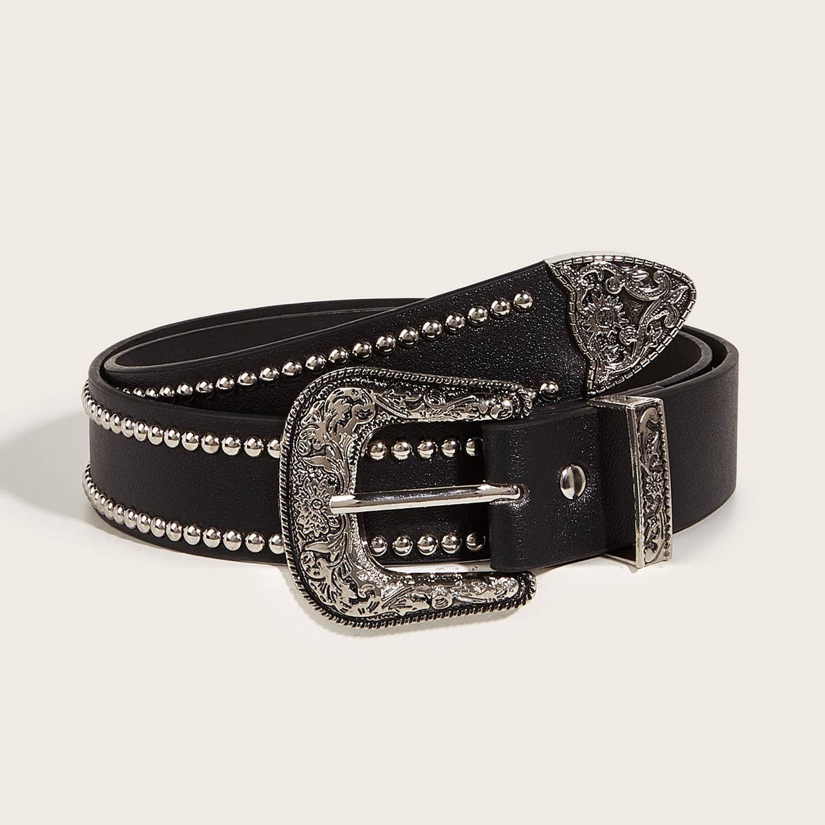 CWABE0560_PUNK BELT WITH SILVER STUDS