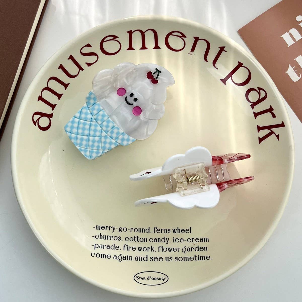 Ice Cream Cone Acetate Hair Claw Clip