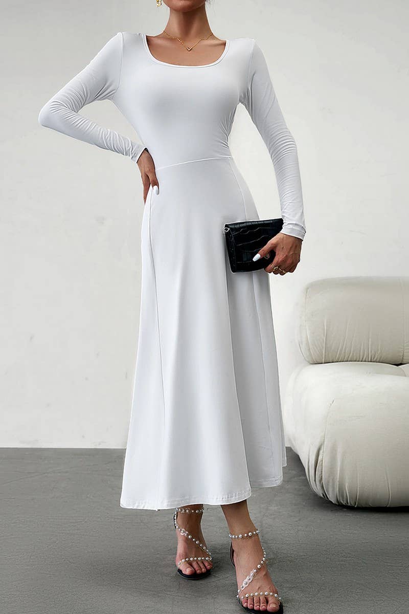 CWDMD1104_Sweetheart Neck Long Sleeve Maxi Evening Dress