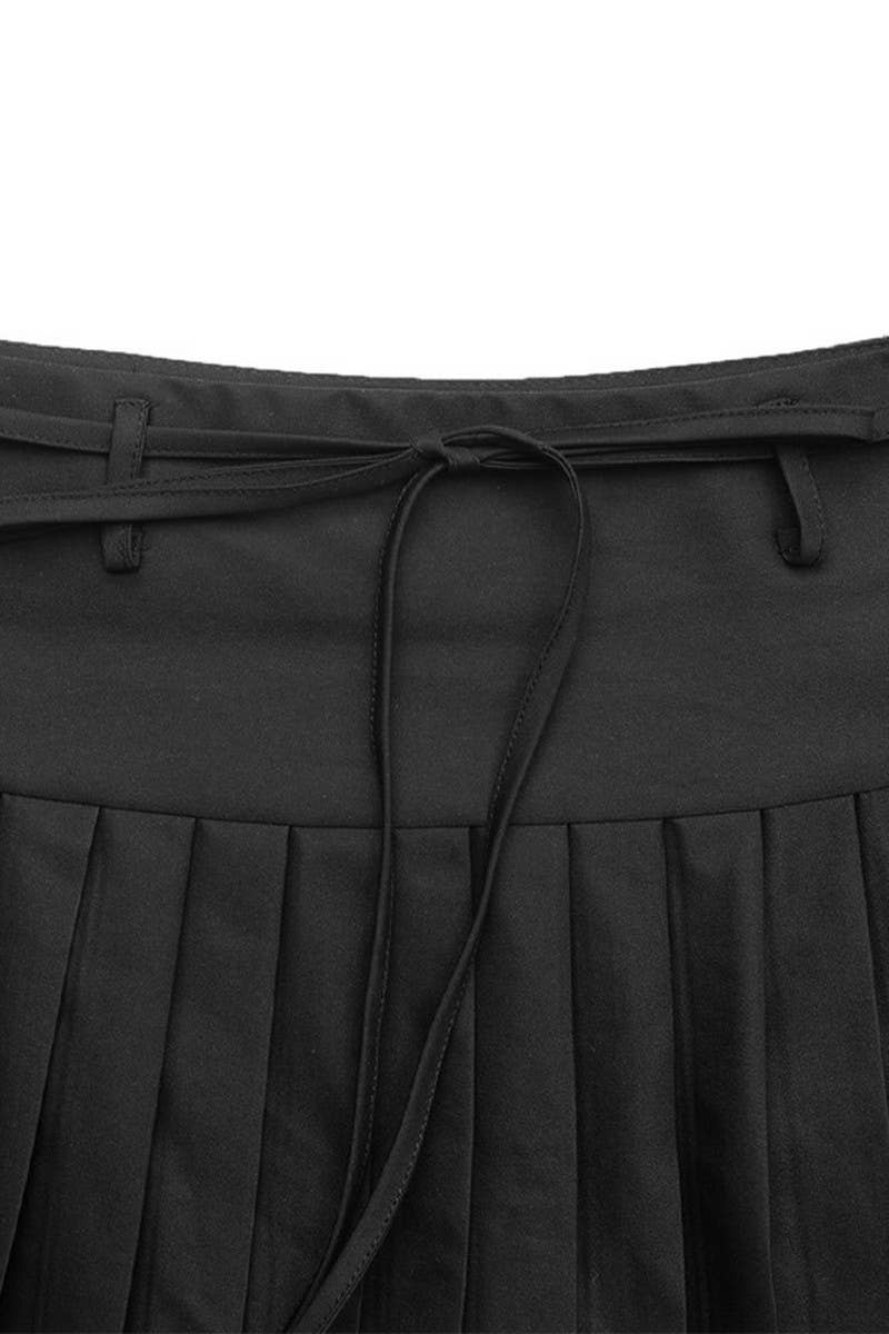 CWBSS0446_SOLID COLOR PLEATED MINI SKIRT