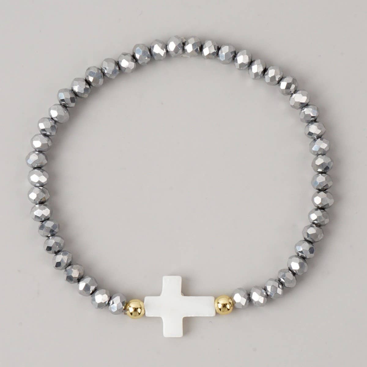 CROSS COLORED CRYSTAL HANDMADE BRACELET