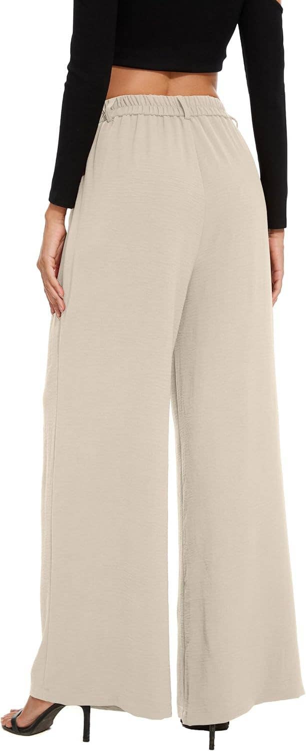 Tight high-waisted straight-leg wide-leg pants