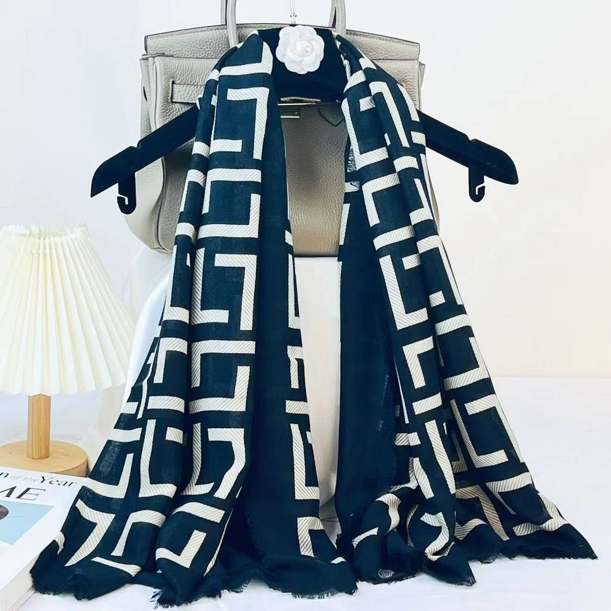 Letter Print Scarf - Chic Winter Wrap Gift Shawl