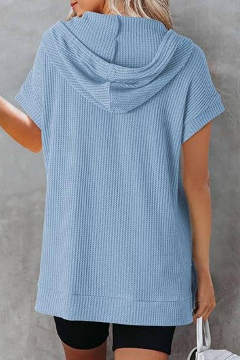 CWDSD4920_SUMMER DRAWSTRING HOODED DRESS SHORT