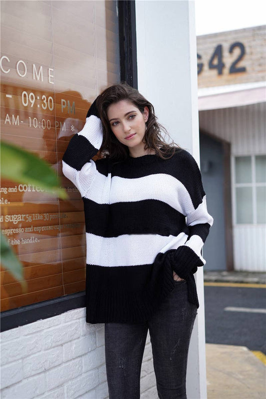 CWOSWL1413_Crew Neck Pullover Casual Sweater