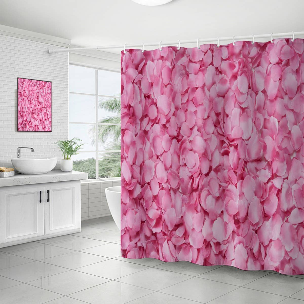 PETAL WATERPROOF AND MOISTURE-PROOF SHOWER CURTAIN_CWMM1789