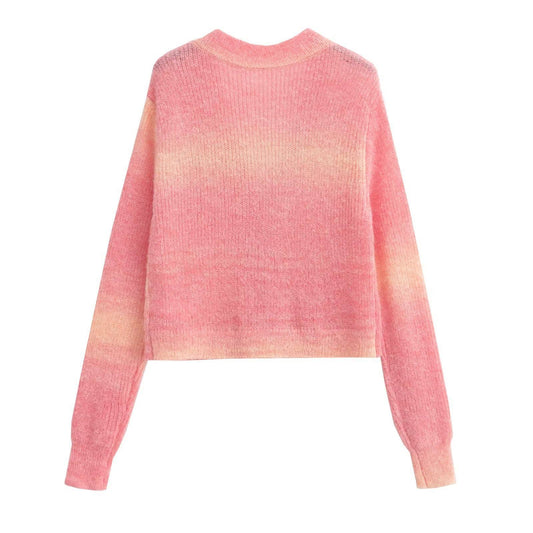 SINGLE BREASTED MULTICOLORED KNIT CARDIGAN