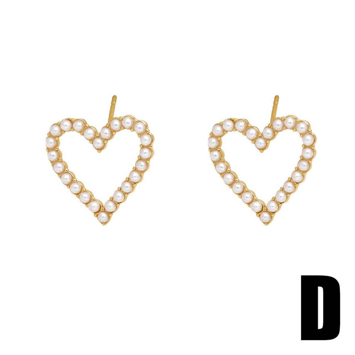 HEART SHAPED PEARL GOLD-PLATED EARRINGS