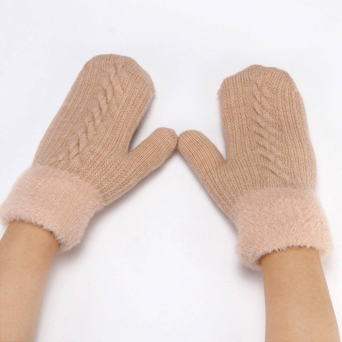 WINTER CUTE SOLID COLOR WARM KNITTED GLOVES_CWAG0264